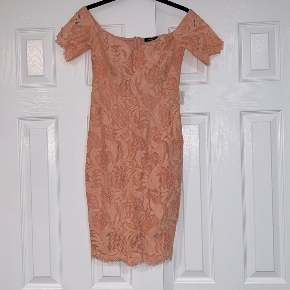 Peace lace off the shoulder dress